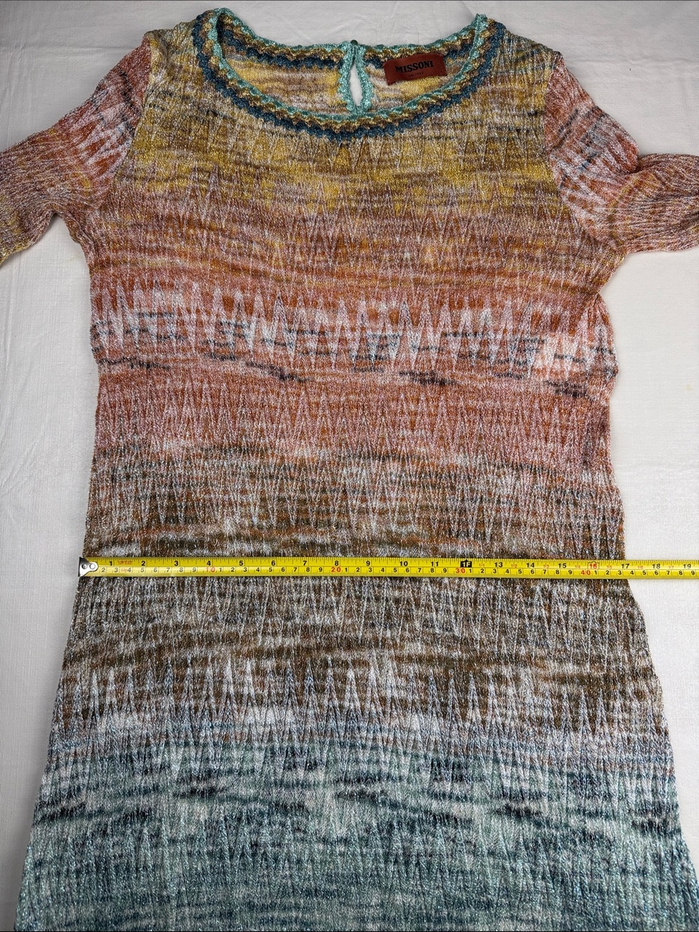 Missoni Multicolor Ombre Scoop-Neck Knit Long Sleeve Maxi Dress Size 42 - Picture 7 of 16